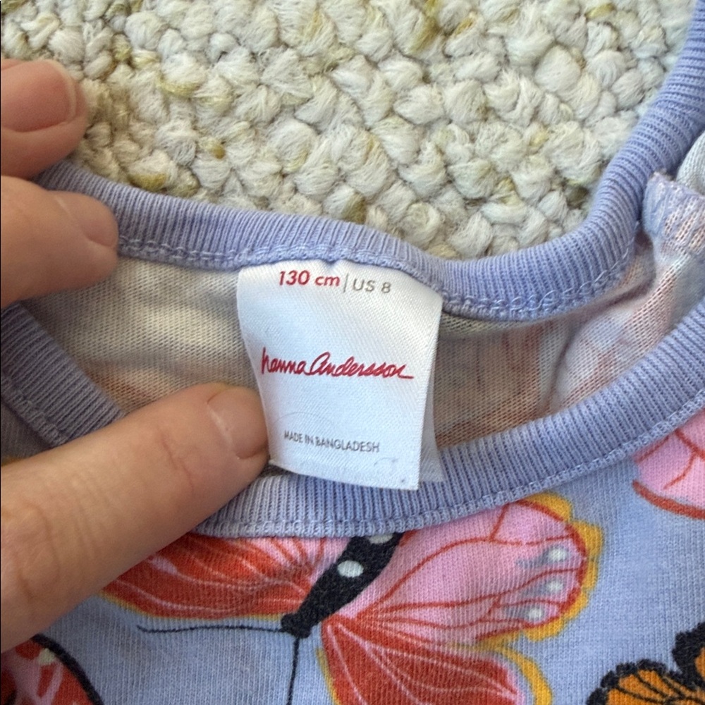 Hanna Andersson butterfly girls shirt sz 8 - Picture 2 of 5